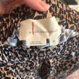 Leopard Print Elastic Waist Anthropologie Pant Size Medium